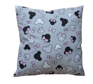 Bavlnená obliečka na vankúš Minnie Mouse, ružová a sivá