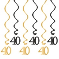 Okrúhle narodeninové vŕtačky 40, čierne a zlaté