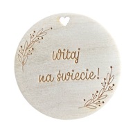 Drevená fotografická tabuľa Vitajte vo svete! Fotografovanie 9 cm