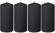Klasické sviečky BLACK CANDLES 4 ks
