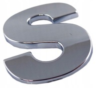 T5E53 ZNAK PÍSMENO CHROMOVANÉ PÍSMENO S s VEĽKÉ 5,6 cm