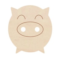 Ozdobný gombík PIGGY MEDIUM nášivka