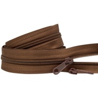 Páska na špirálový zips 5mm, HNEDÁ, 10 zipsov, 5m