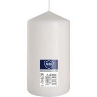 BIELA ​​VEĽKÁ Valcová sviečka bez vône PARAFÍNOVÁ SVIEČKA 15CM 66H 600G