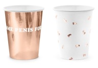 Poháre pre sliepky SAME PENIS FOREVER rosegold x6