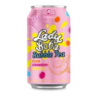 Broskyňovo - jahodový nápoj 320 ml s praskajúcimi guličkami Ľadový BUBBLE TEA