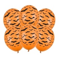 HALLOWEENSKÉ BALÓNY NETOPIE oranžová 6 ks