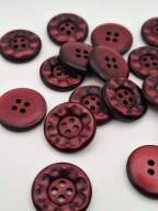 Plastový ozdobný kvet vínový gombík, závit, 4 otvory, 23 mm, 2 kusy
