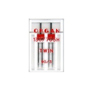 Dvojitá ihla poloplochá 130/705H Organ 90/3mm 2 ks