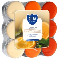 SVIEČKY NA ČAJOVÉ SVIEČKY Vonné čajové sviečky 4H 6KS. ORANŽOVÝ