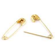 isa02 Zlaté zatváracie špendlíky zatvárací špendlík 20x5mm 10 ks
