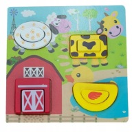 DREVENÉ BLOKY PUZZLE ZVIERATÁ FARMA