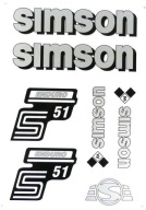 ENDURO NÁLEPKY SIMSON STRIEBORNÁ SET