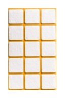 Samolepiace plstené podložky pod štvorcový nábytok – BIELE 28x28mm