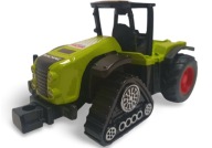 TRAKTOR S KOLEJAMI ZELENÝ 9CM 1:80 E1118 EMAJ
