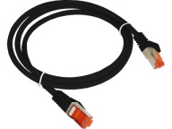 Čierny prepojovací kábel kat.6 F/UTP 0,5m RJ45 / RJ45