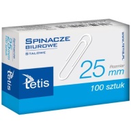 Kovové kancelárske klipy 25mm 100 ks TETIS