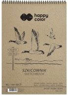 Skicár A4 90g biely Block Birds Happy color