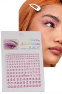 KRYŠTÁLOVÉ NÁLEPKY NA TVÁR kryštály PERLY DIAMANTY 3D OČI MAKEUP vlasy