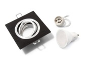 SET ČIERNE HALOGÉNOVÉ SVIETIDLÁ + LED 9W + GU10