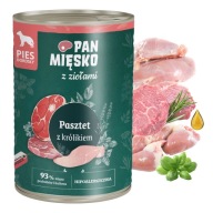 PAN MEAT with Herbs mokré krmivo pre psov Paštéta Králik 400g