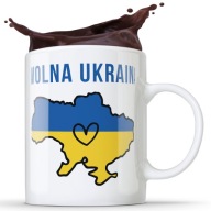 BIELY hrnček FREE UKRAINE NO TO WAR PUTIN STOP