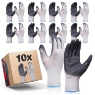 10 párov rukavíc, pracovné rukavice STRONG NITRILE, veľkosť 11