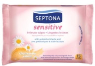 SEPTON SENSITIVE Vlhčené obrúsky na intímnu hygienu, 15 kusov