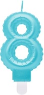 Číslo 8 Ombre Pearl Cake Sviečka svetlomodrá