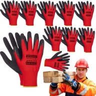 10x rukavice Silné pracovné rukavice REDLATEX 9