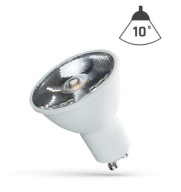 LED žiarovka s GU10 šošovkou 6W 430lm uhol vyžarovania 10 stupňov, neutrálna biela