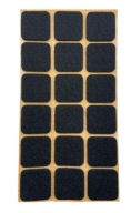 Samolepiace plstené podložky pod štvorcový nábytok – ČIERNA 25x25mm