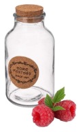 Sklenená fľaša s korkom, malá karafa RAVO 540 ml, hladká, priehľadná