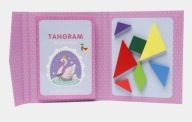 TANGRAMOVÉ MAGNETICKÉ BLOKY DREVENÉ PUZZZLE S LABUŤOU