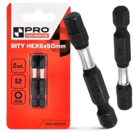 Nárazový bit HEX6 Nárazové bity 50mm | Nárazový bit pre skrutkovač 2 ks.