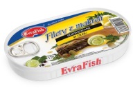 FILET Z ÚDENEJ MAKRELY V OLEJU, konzerva Evra 170g