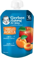 GERBER dezert v tube, jablko, marhuľa, 80g