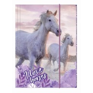 Kartónová zložka A4 s gumičkou I LOVE HORSES HORSES DERFORM