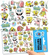 UMÝVAJÚCE DOČASNÉ TETOVANIE PRE DETSKÉ DETSKÉ SPONGEBOB ORIGINÁLNE VZORY