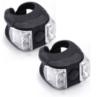 Svetlá na bicykel predné + zadné 2x2 LED silikónové 3 funkcie ČIERNA
