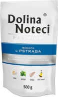 DOLINA NOTECI Prémiové mokré krmivo pre psov bohaté na pstruhy, 500 g vrecúško