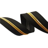 Špirálová páska na zips 3# ZIPPER čierna a zlatá