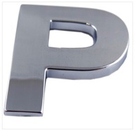 X7P18 ZNAK PÍSMENO CHROMOVANÉ PÍSMENO P P VEĽKÉ 5,6CM 89552
