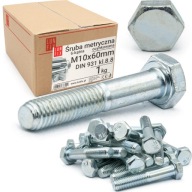 M10x60 Skrutka metrická šesťhranná DIN 931, pozinkovaná, s kľúčom, trieda 8.8, 1 kg