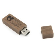Drevený prívesok Tmavé drevo - Orech 4 GB USB 2.0 + SVADOBNÉ GRAVÍROVANIE