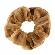 Veľká gumička do vlasov SCRUNCHIE Velour Svetlohnedá