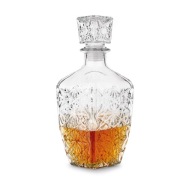 SKLENENÁ KARAFA NA WHISKY, DEKORATÍVNA FĽAŠA na likéry S KORKOM