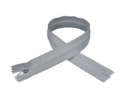Zips, KRYTÝ Zips, ČIPKA, 50cm, POPOL SIVÁ, S2