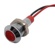 LED indikátor 10mm 12V kovový červený