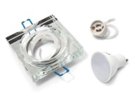SADA POHYBLIVÉHO SVETLA HALOGÉNOVÉ SKLO + 3W LED ŽIAROVKA + GU10 3000K